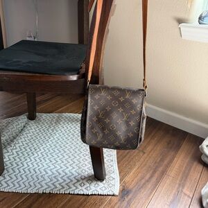 Louis Vuitton Leather Crossbody in Brown and Tan